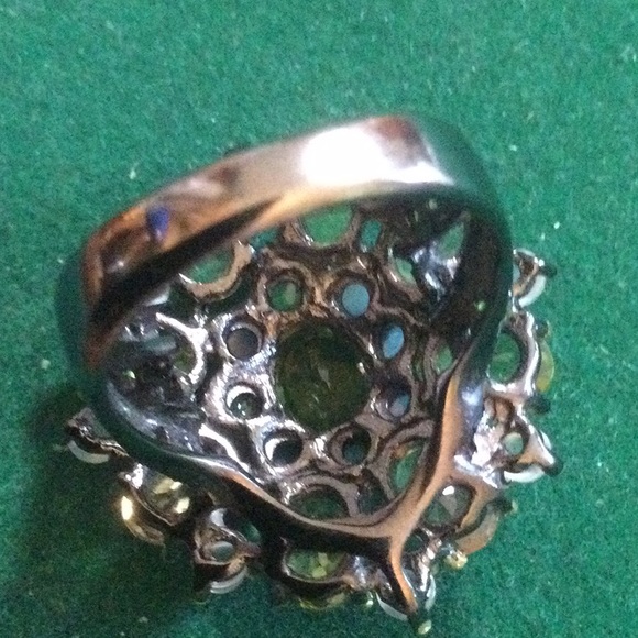 Amazing Genuine Peridot, Citrine & Opal Ring - Picture 6 of 12